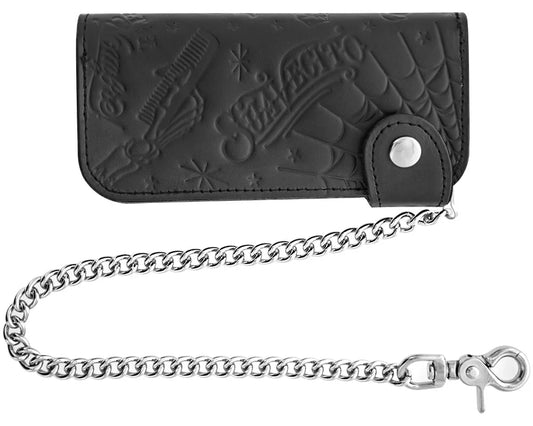 Patterned Chain Wallet - Black